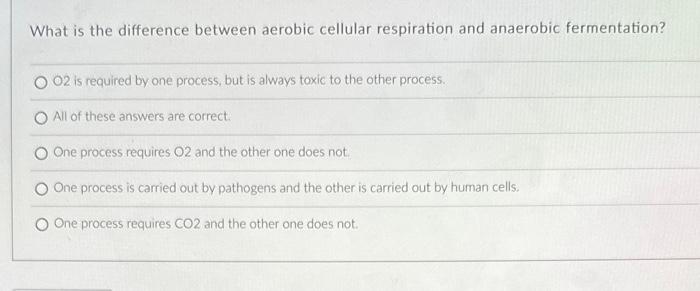Solved What is the difference between aerobic cellular | Chegg.com
