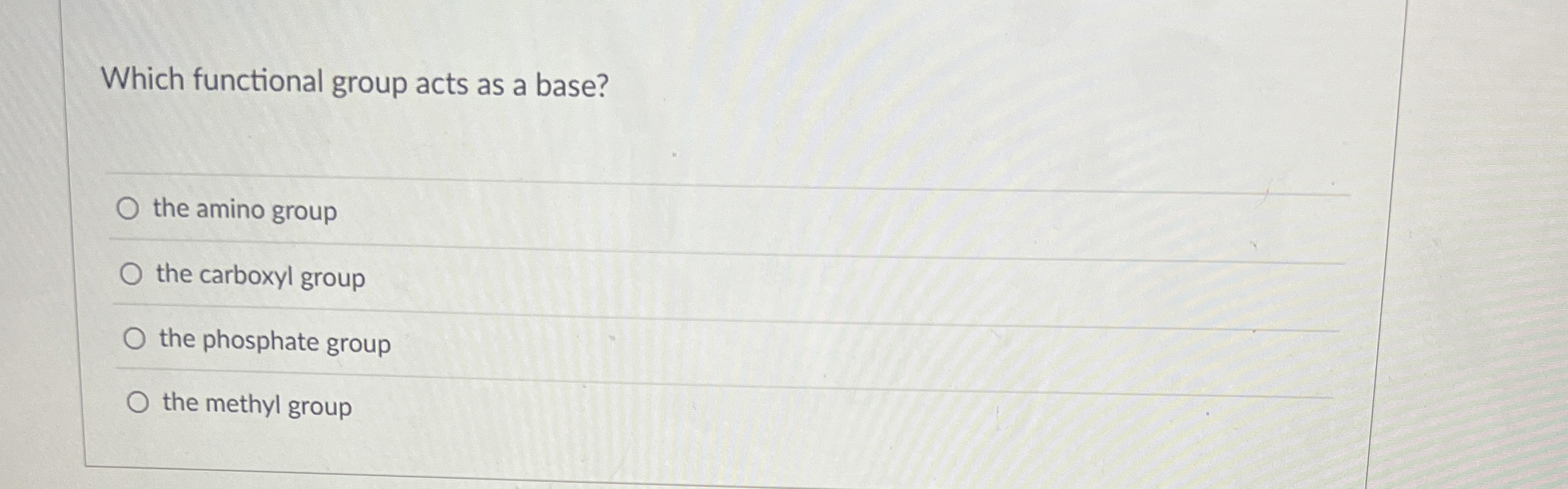 Solved which functional group acts as a base the amino chegg