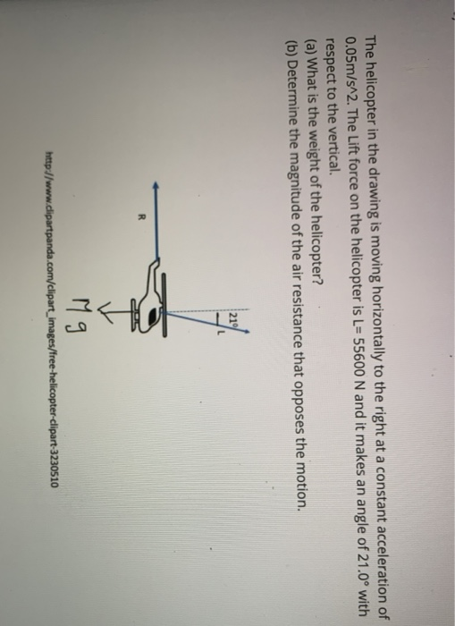 Solved The Helicopter In The Drawing Is Moving Horizontally | Chegg.com