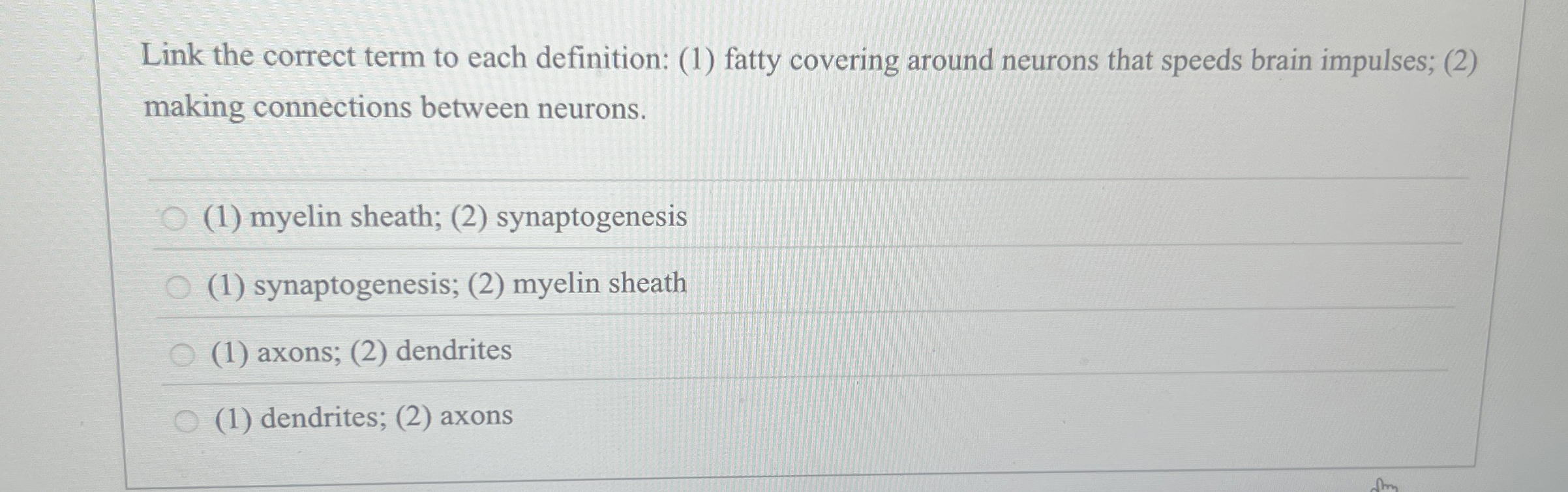 Solved Link the correct term to each definition (1) ﻿fatty