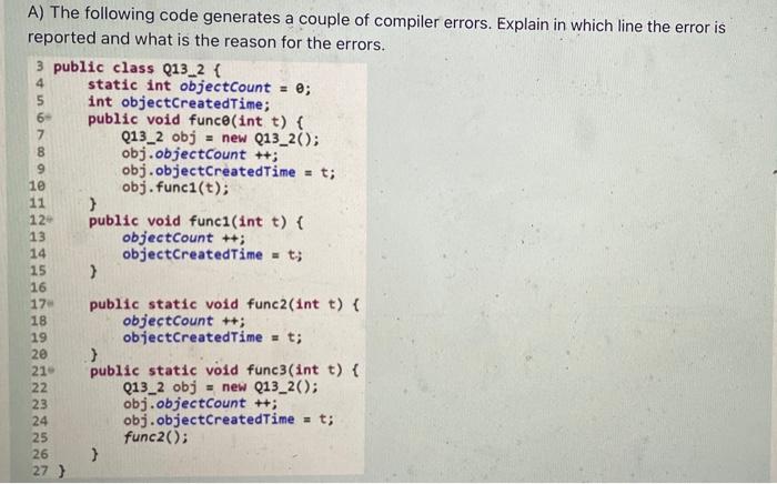 Solved 4 A) The following code generates a couple of | Chegg.com