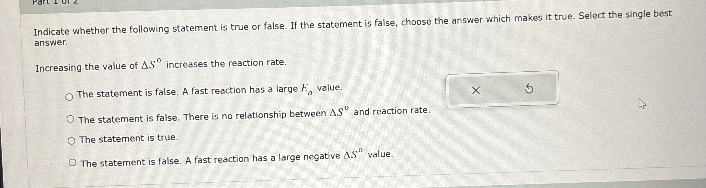 Solved Indicate whether the following statement is true or | Chegg.com
