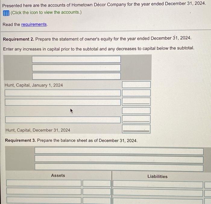 Solved Presented here are the accounts of Hometown Décor