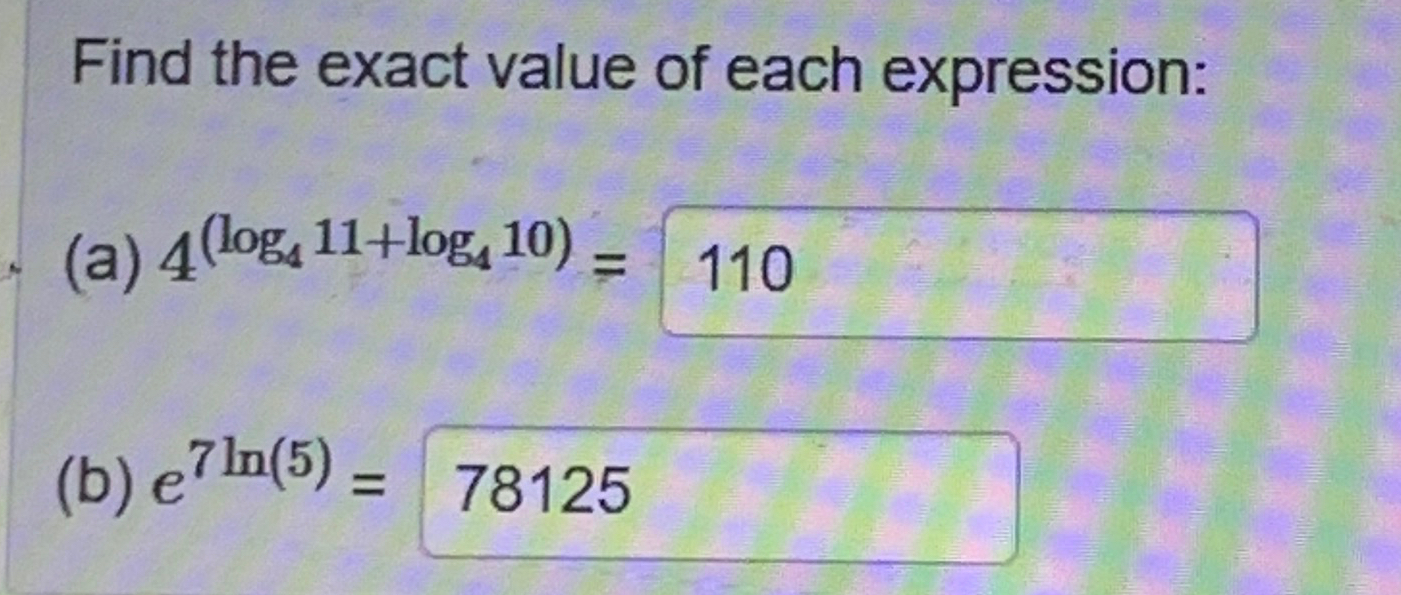 Solved Find the exact value of each | Chegg.com