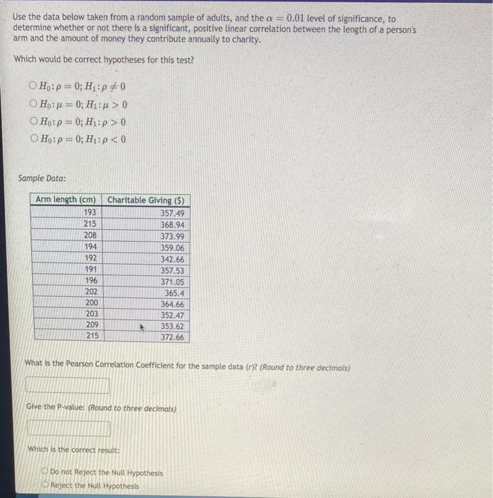 Solved Use the data below taken from a random sample of | Chegg.com