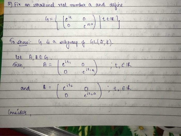 Solved 2 Fix An Mecational Real Number A And Define Ttir Chegg Com