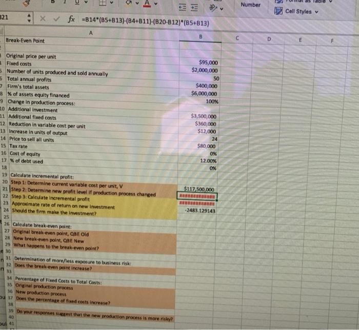 Solved Original price per unit Fixed costs Number of units