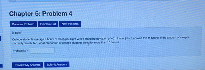 Solved Chapter 5: Problem 4 Previous Problem Problem List | Chegg.com