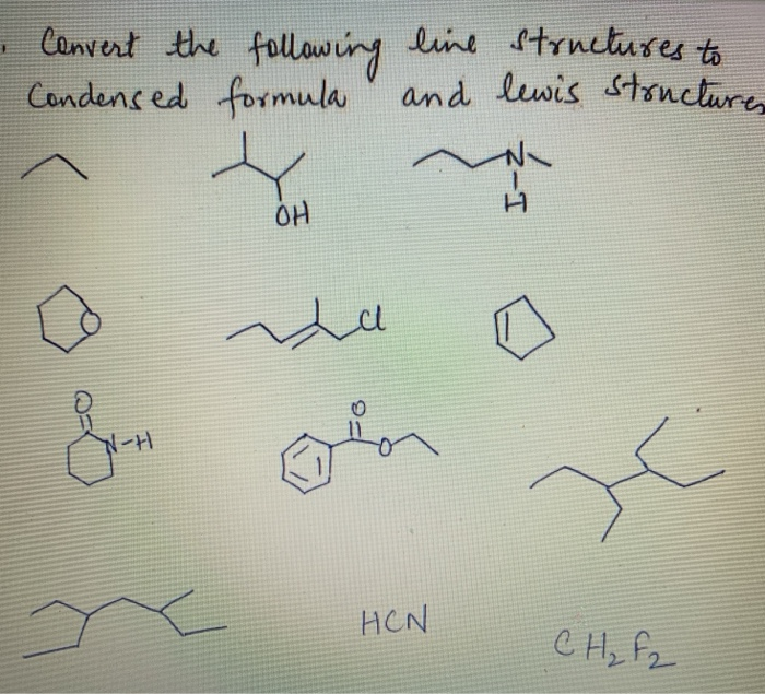 Solved Convert the following line structures to condensed | Chegg.com