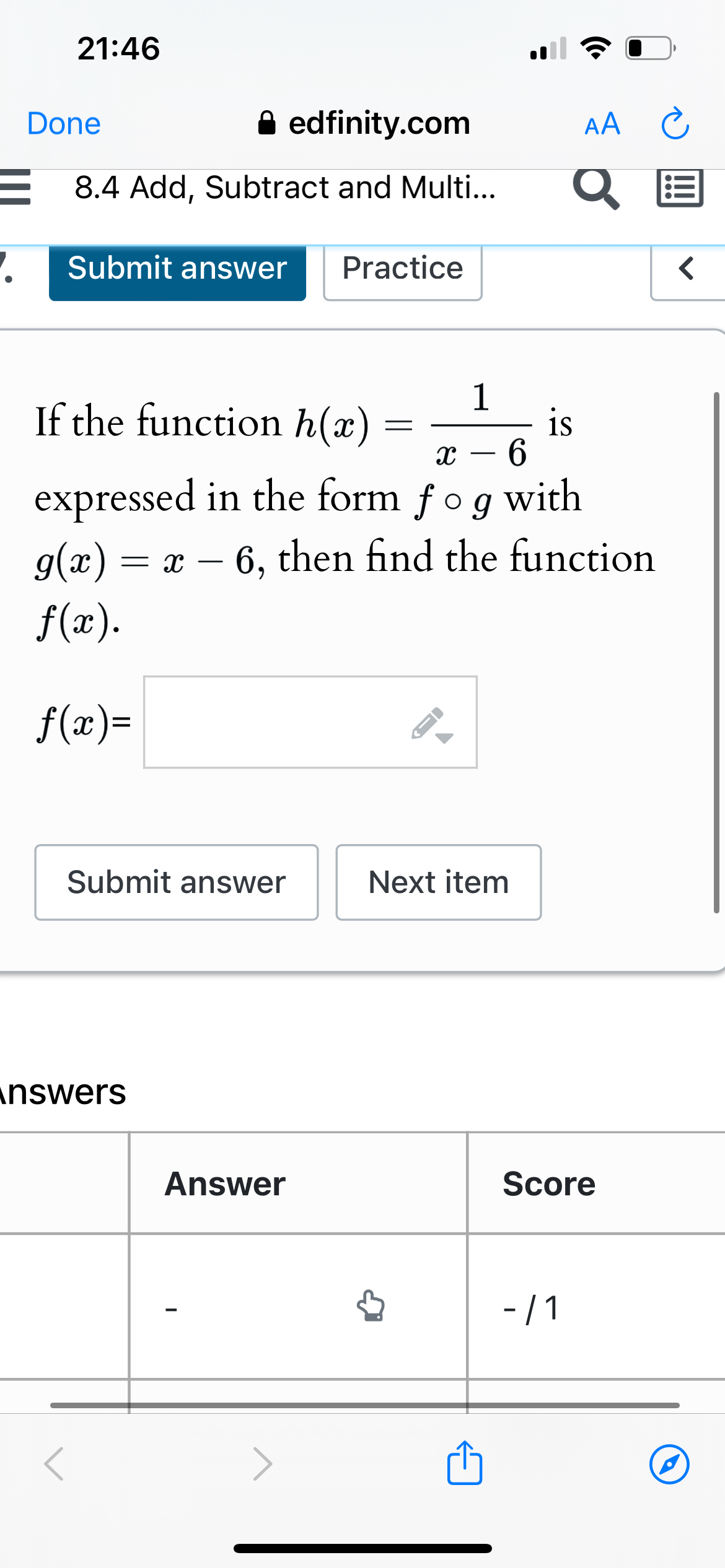 Solved Doneedfinity.comAA8.4 ﻿Add, Subtract and Multi...If | Chegg.com
