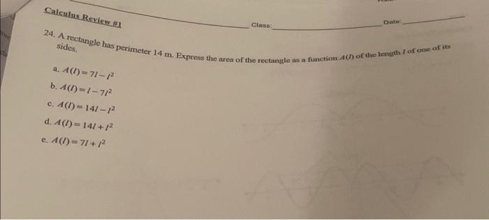 Solved swe 24. A rectangle has perimeter 14 m. Express the | Chegg.com