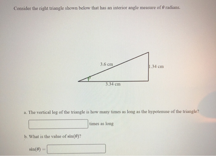 Solved Consider the right triangle shown below that has an | Chegg.com