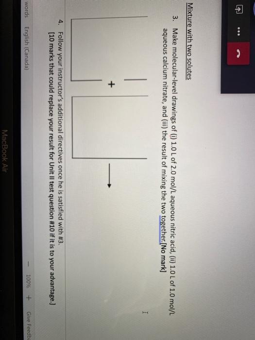 Solved C Mixture With Two Solutes 3 Make Molecular Le Chegg Com