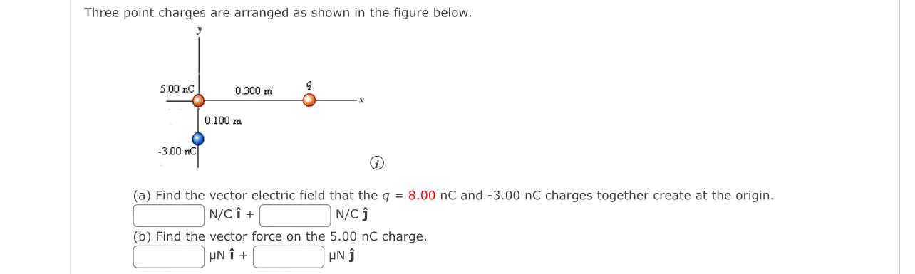 Solved Three Point Charges Are Arranged As Shown In The | Chegg.com