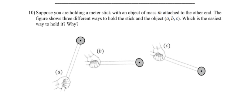 Solved Suppose you are holding a meter stick with an object | Chegg.com
