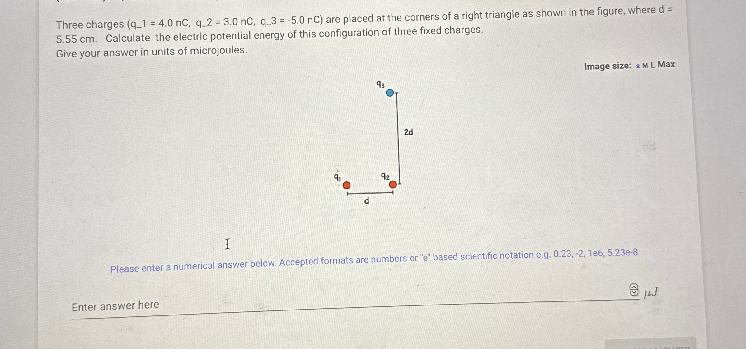 Solved Three charges ( ) ﻿are placed at the corners of a | Chegg.com