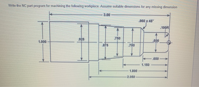 Solved Write the NC part program for machining the following | Chegg.com