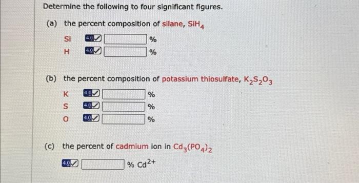Solved Determine the following to four significant figures. | Chegg.com