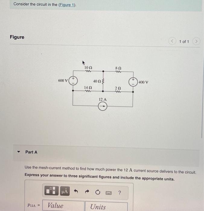 Solved Consider the circuit in the (Figure 1). Figure 1 of 1 | Chegg.com