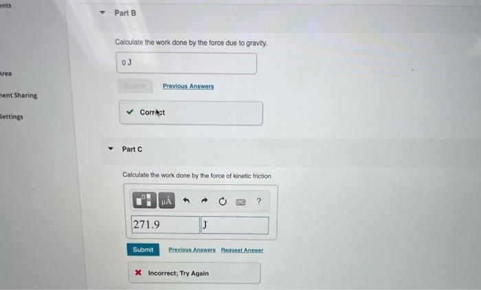 Solved ents Part B Calculate the work done by the force due | Chegg.com