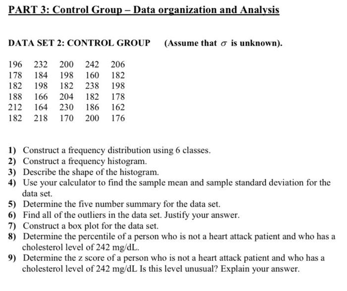 PART 4: Control Group - Data Interpretation 1) | Chegg.com