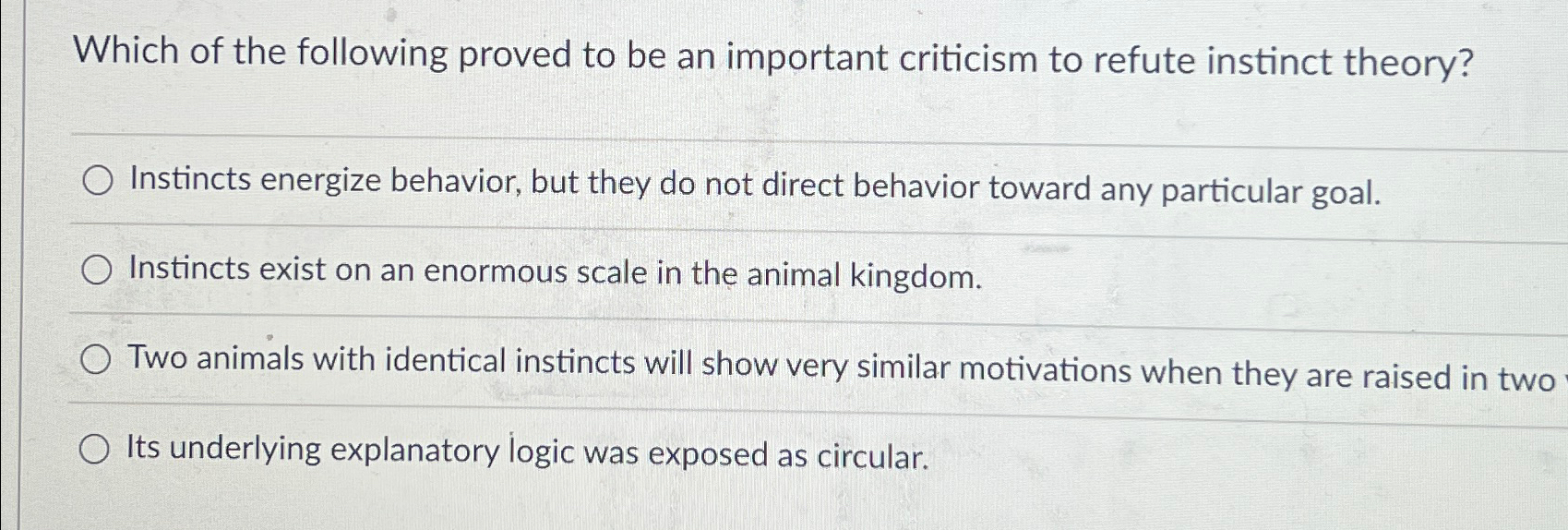 Solved Which of the following proved to be an important | Chegg.com