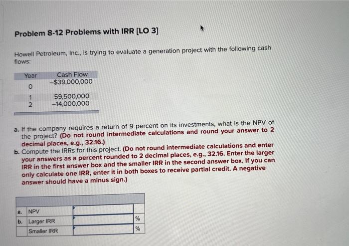 Solved Howell Petroleum, Inc., Is Trying To Evaluate A | Chegg.com