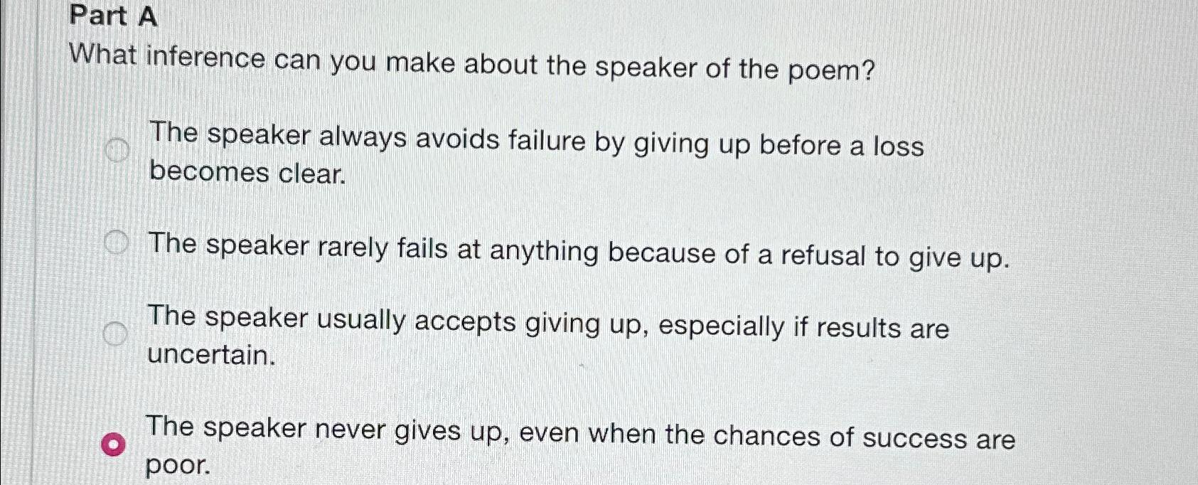 Solved Part AWhat inference can you make about the speaker