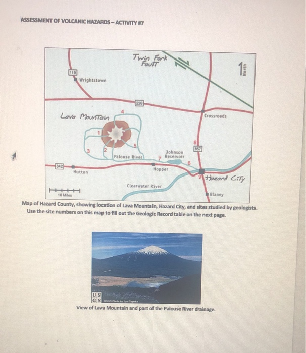 Assessment Of Volcanic Hazards Activity 7 Twin Chegg 