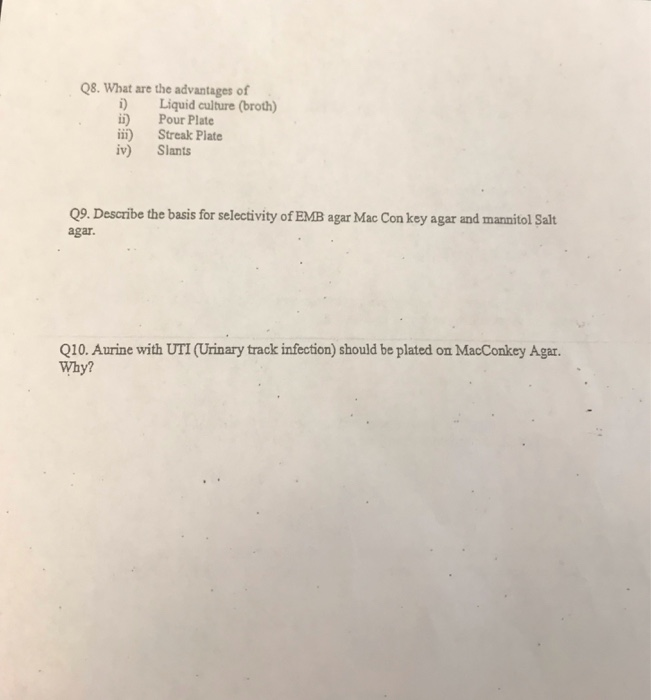 Solved Q1. What is the purpose of inverting inoculated plats