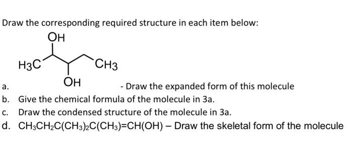 Solved Draw the corresponding required structure in each | Chegg.com