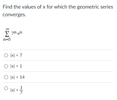 Solved Find The Values Of X For Which The Geometric Serie