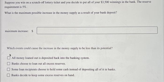 Solved Suppose You Win On A Scratch-off Lottery Ticket And | Chegg.com