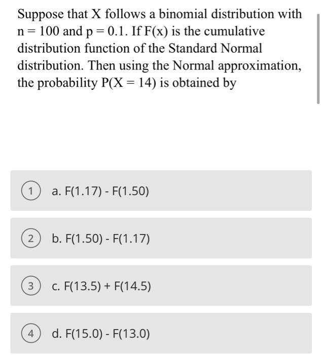 Solved Suppose that X follows a binomial distribution with | Chegg.com
