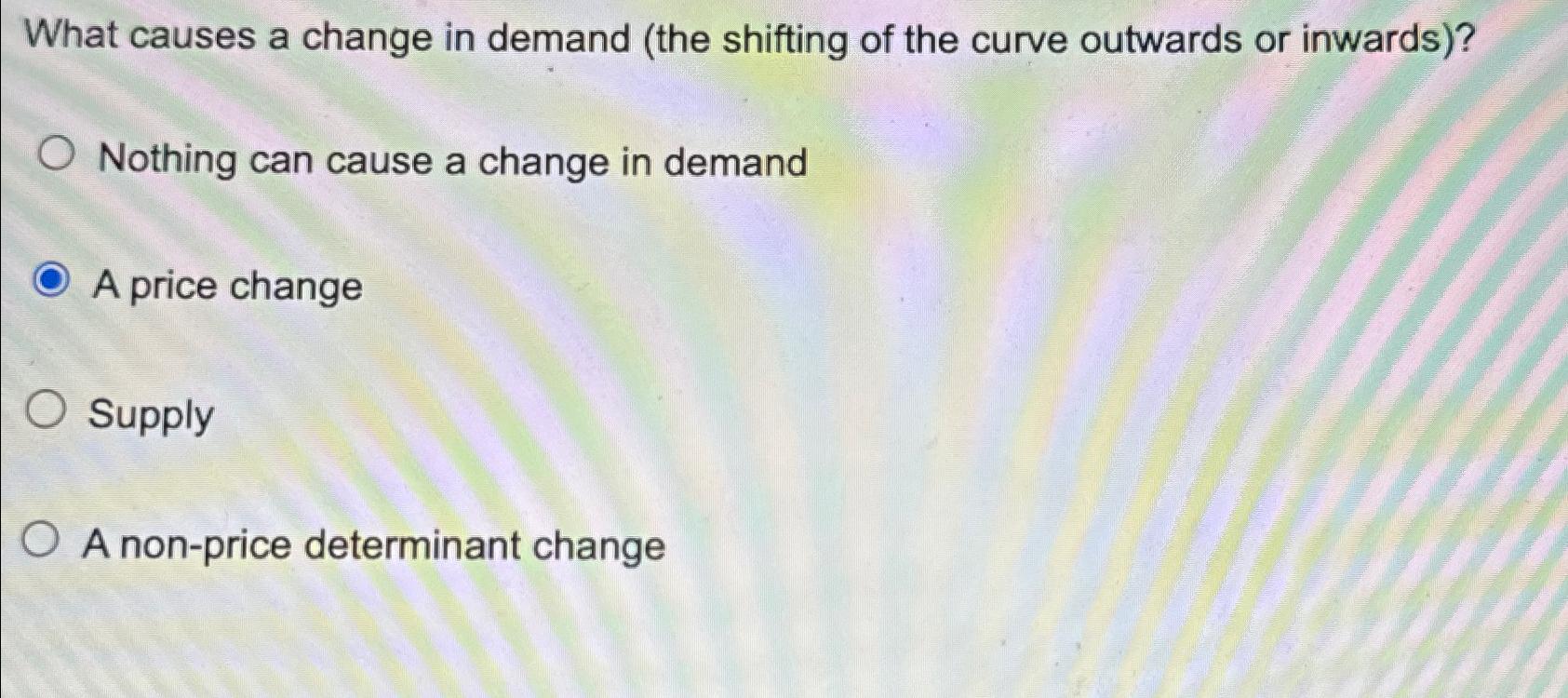 Solved What causes a change in demand (the shifting of the | Chegg.com