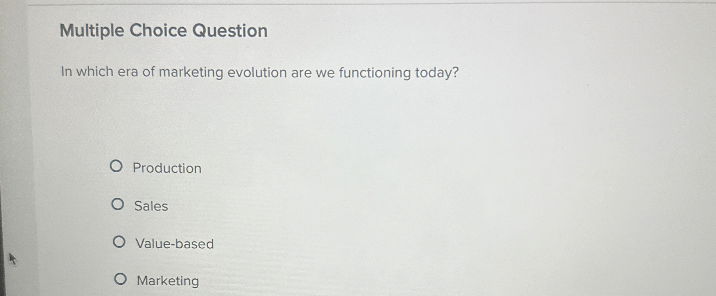 Solved Multiple Choice QuestionIn which era of marketing | Chegg.com