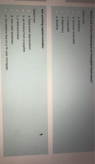 Which One Of The Following Is An Intangible Fixed Asset Solved Which one of the following is an intangible fixed | Chegg.com