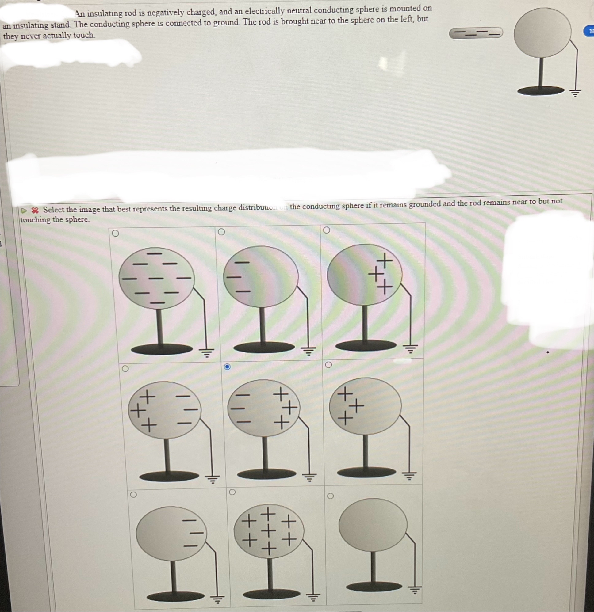 Solved An insulating rod is negatively charged, and an