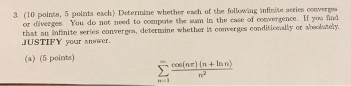 Solved 3. (10 points, 5 points each) Determine whether each | Chegg.com