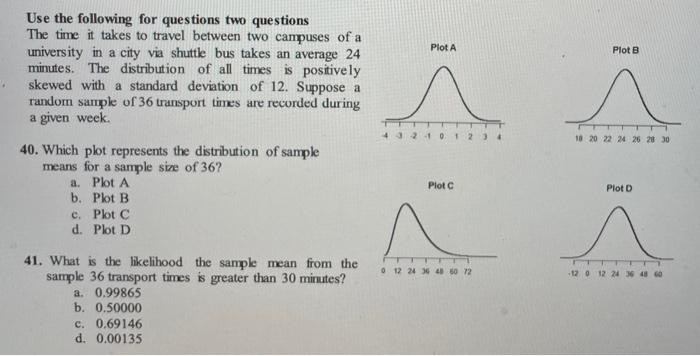 Solved Plot A Plot Use the following for questions two | Chegg.com
