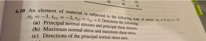 Solved 6.10 An element of material is subjected to the | Chegg.com