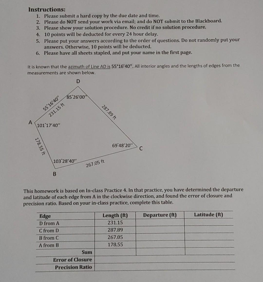 Solved Instructions: 1. Please submit a hard copy by the due | Chegg.com