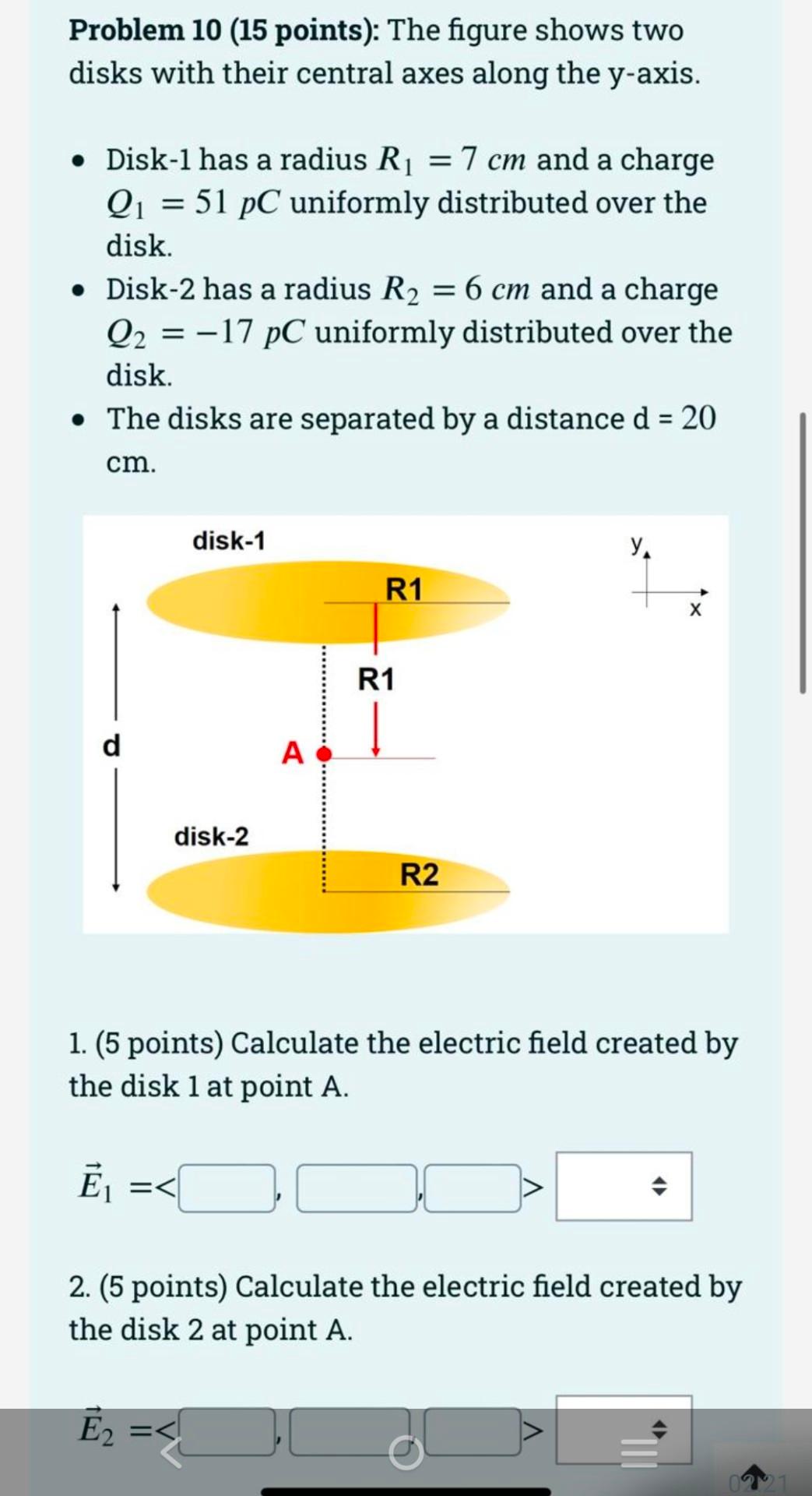 Solved Problem 10 (15 Points): The Figure Shows Two Disks | Chegg.com