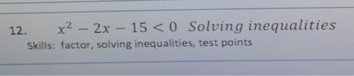Solved 12. x2 - 2x - 15