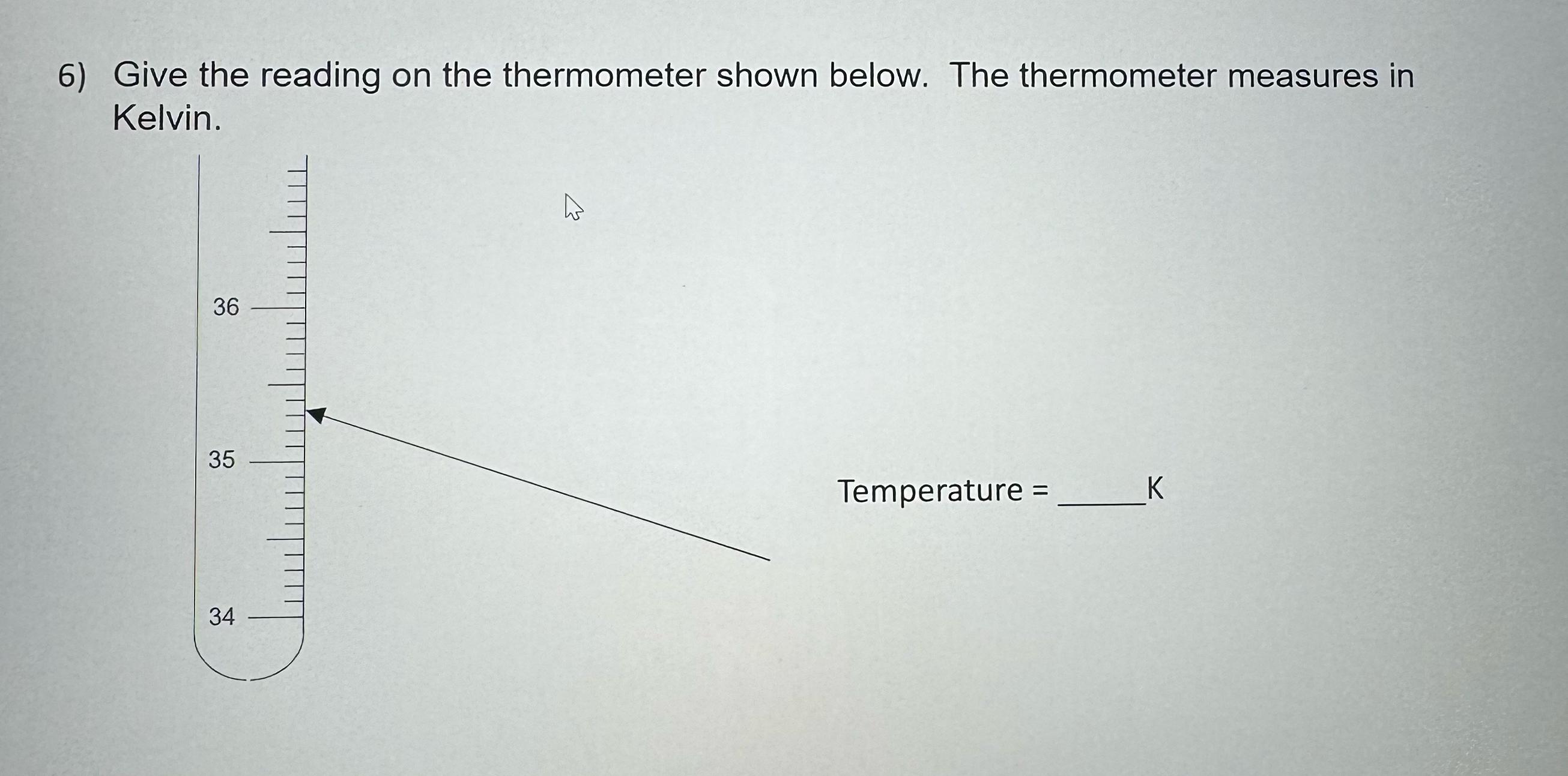 Solved Give the reading on the thermometer shown below. The | Chegg.com