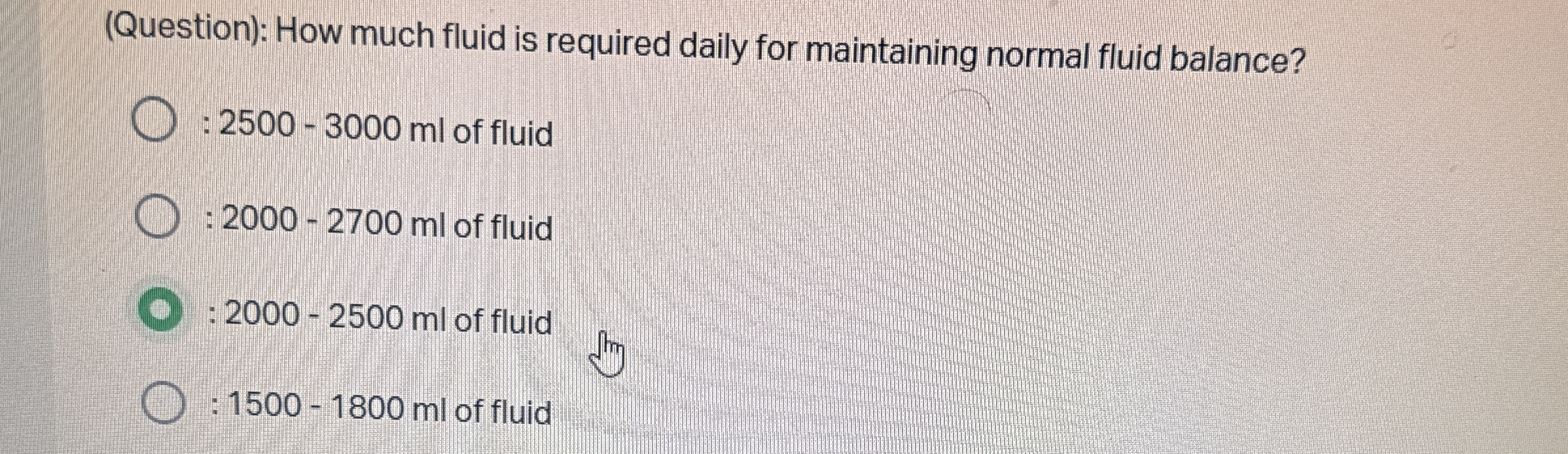 (Question): How much fluid is required daily for | Chegg.com