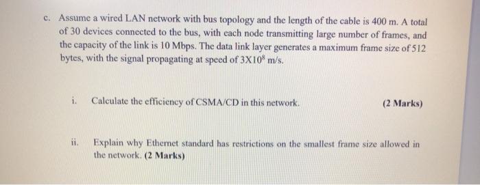 Wired Lan Network With Bus Topology