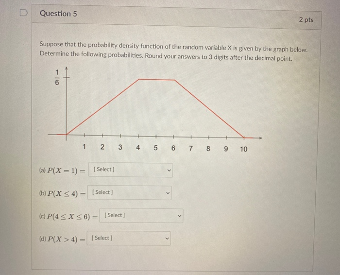 Solved Question Pts Suppose That The Probability Density Chegg Com