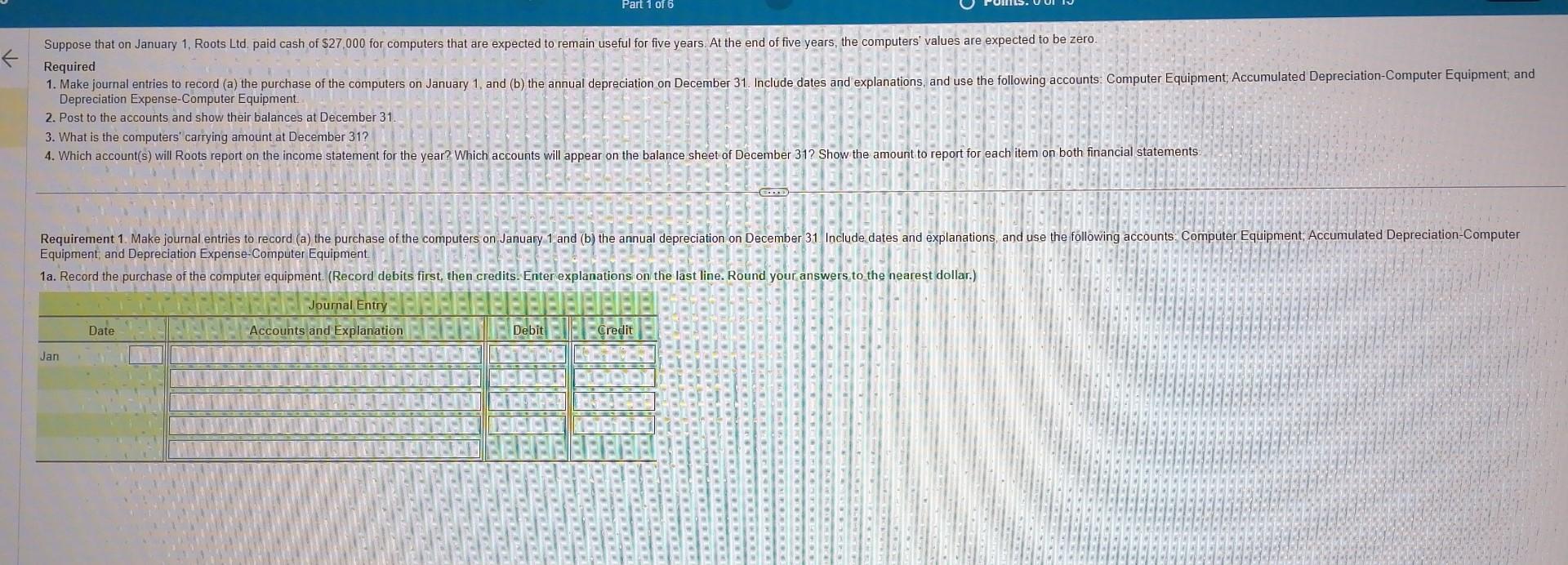 Solved Required Depreciation Equipment. 2.