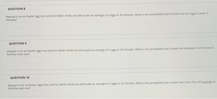 Solved QUESTIONS Dequan is on an Easter egg hunt and his | Chegg.com